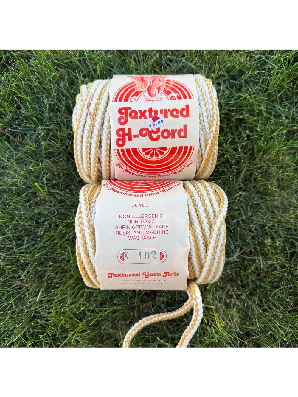 Vintage 1977 Elefant Cord 100%Textured Herculon Olefin Fiber for Macrame 50yd